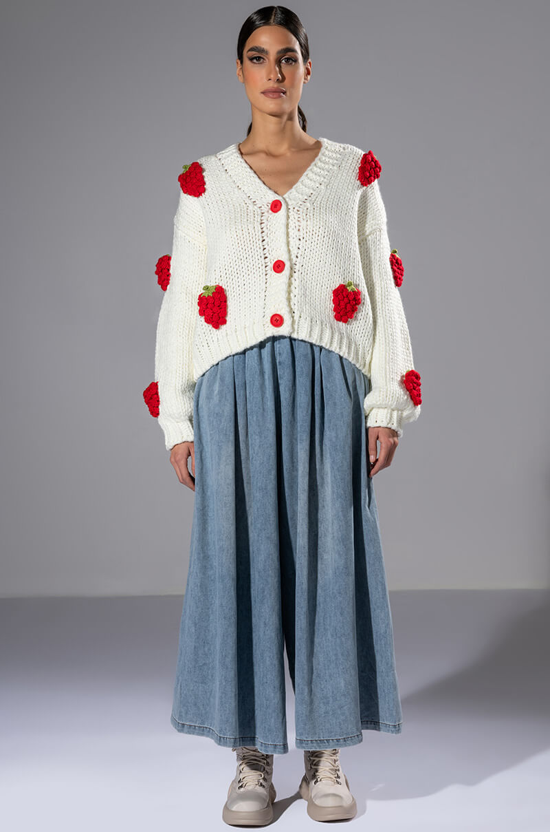 BERRIES BUTTON CARDIGAN