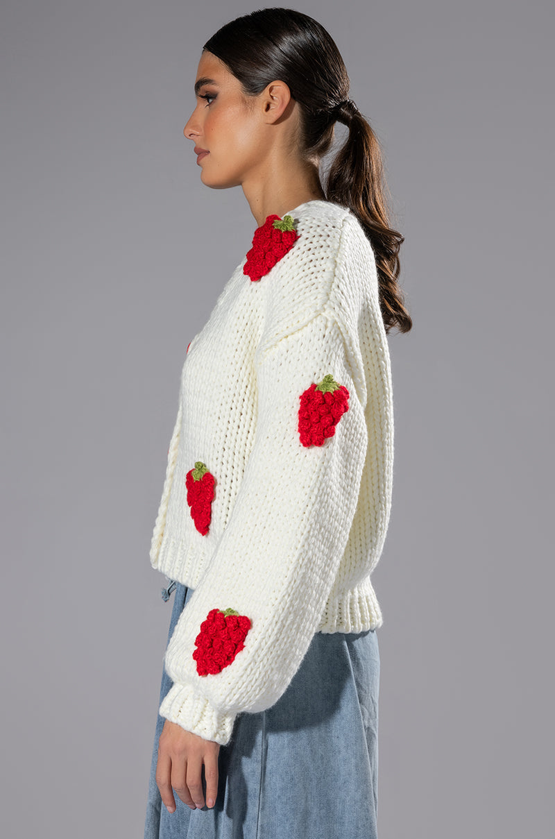 BERRIES BUTTON CARDIGAN