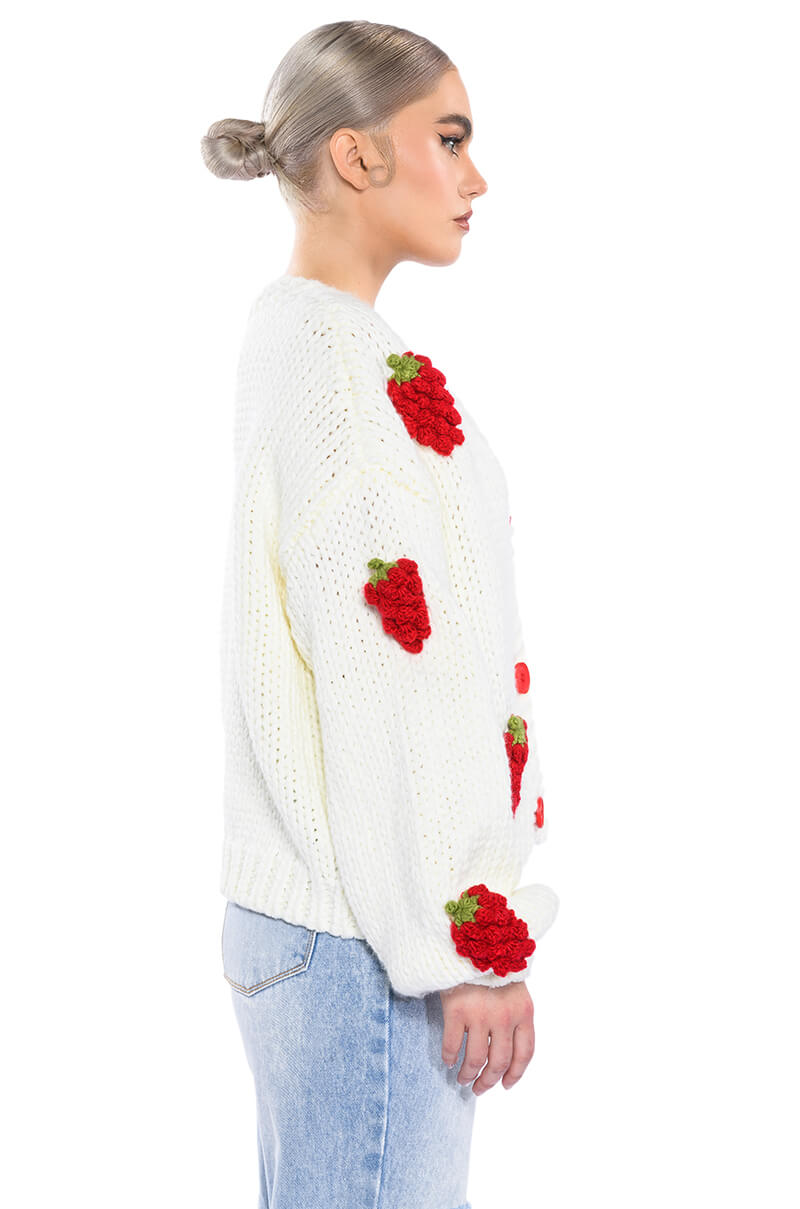 BERRIES BUTTON CARDIGAN