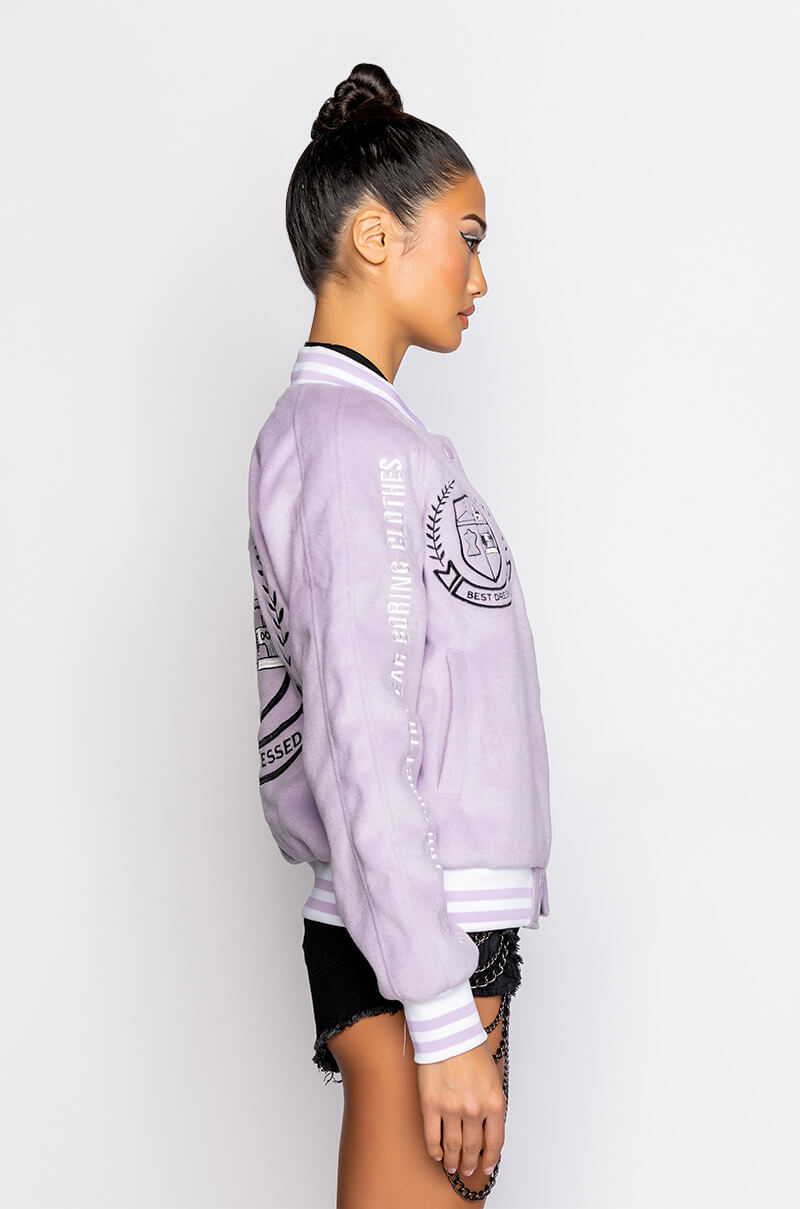 BEST DRESSED LILAC BOMBER