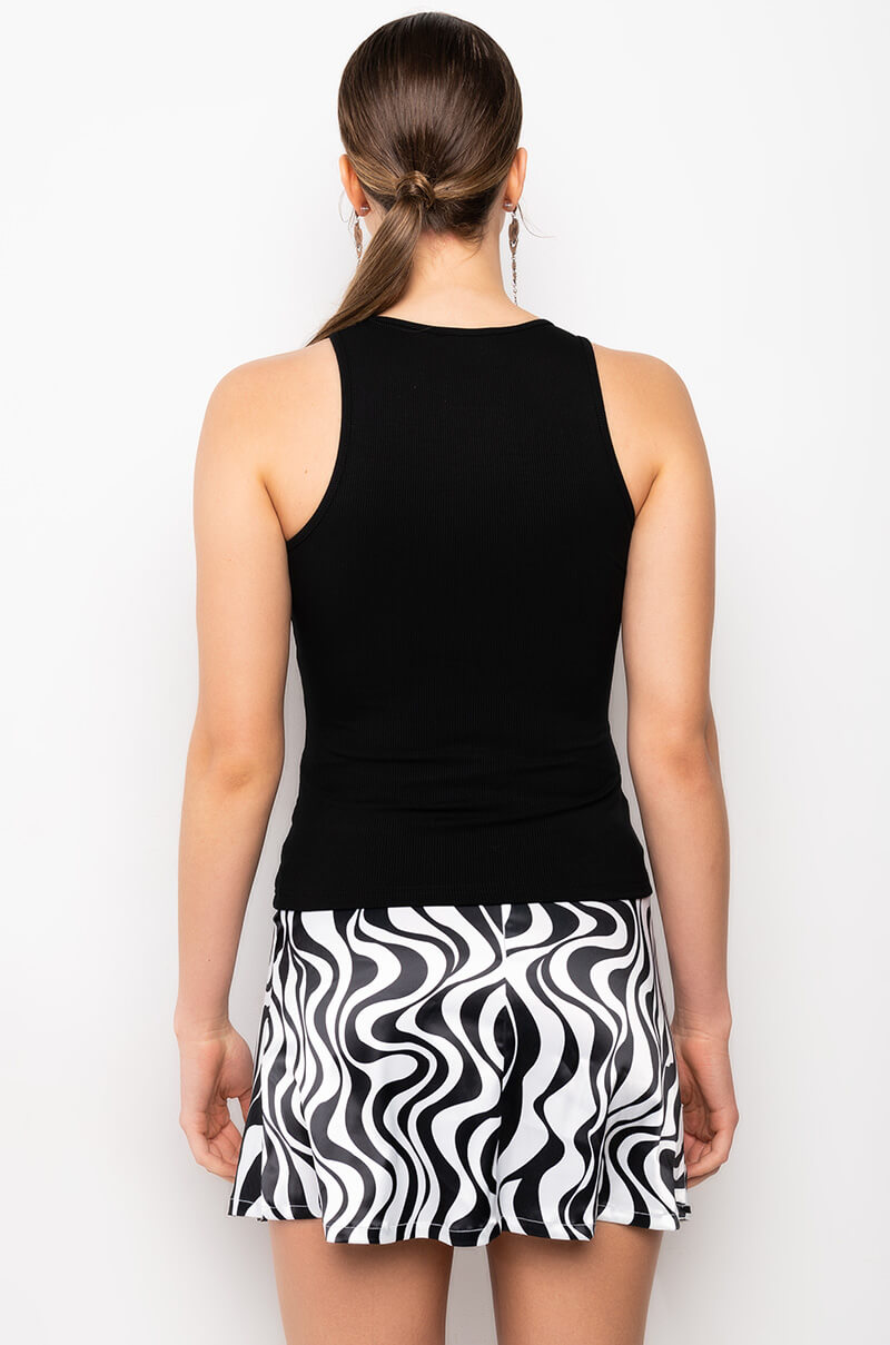 BEST OF ME MESH CUTOUT RIBBED TANK