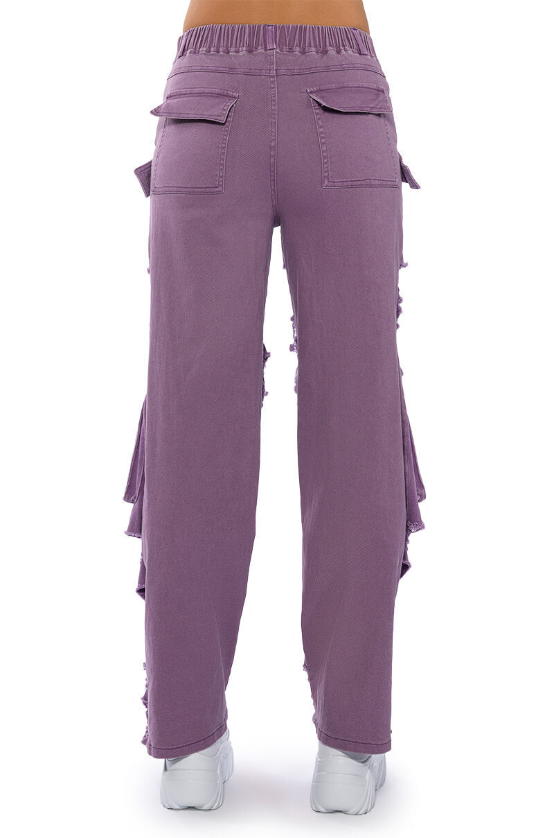 BESTIES FAVORITE DISTRESSED CARGO PANTS
