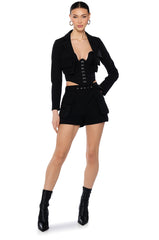 BETTER LUCK CROP BLAZER IN BLACK