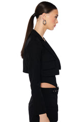 BETTER LUCK CROP BLAZER IN BLACK