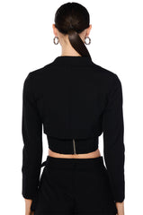 BETTER LUCK CROP BLAZER IN BLACK