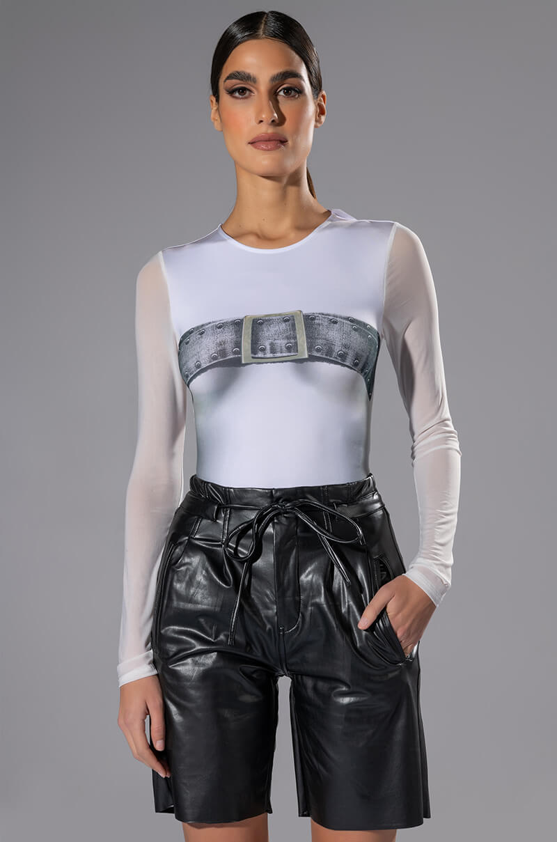 ZURI FAUX LEATHER BERMUDA SHORT