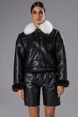 ZURI FAUX LEATHER BERMUDA SHORT