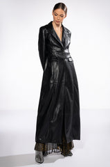 KIM LONG PU TRENCH WITH CHEETAH LINING