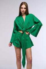 BIANCA LINEN TIE FRONT BLOUSE