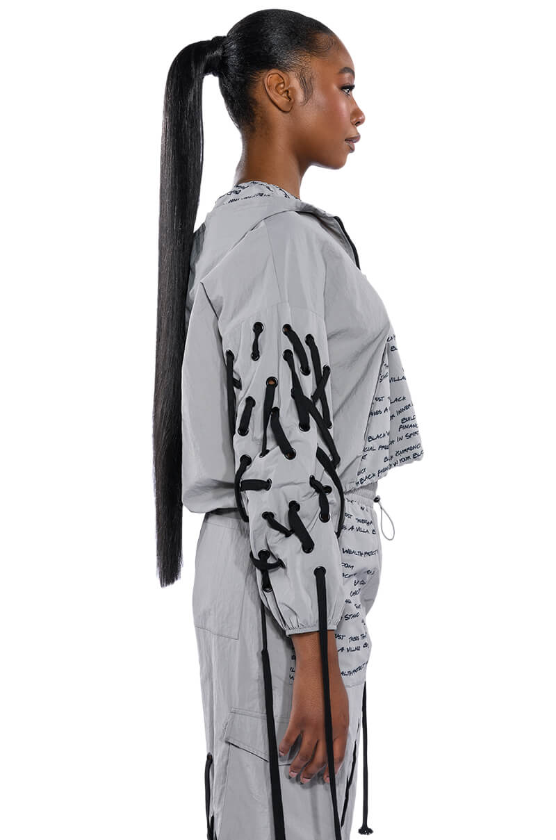 BLACK VILLAGE FOUNDATION LOGO LACE DETAIL SWEATSHIRT
