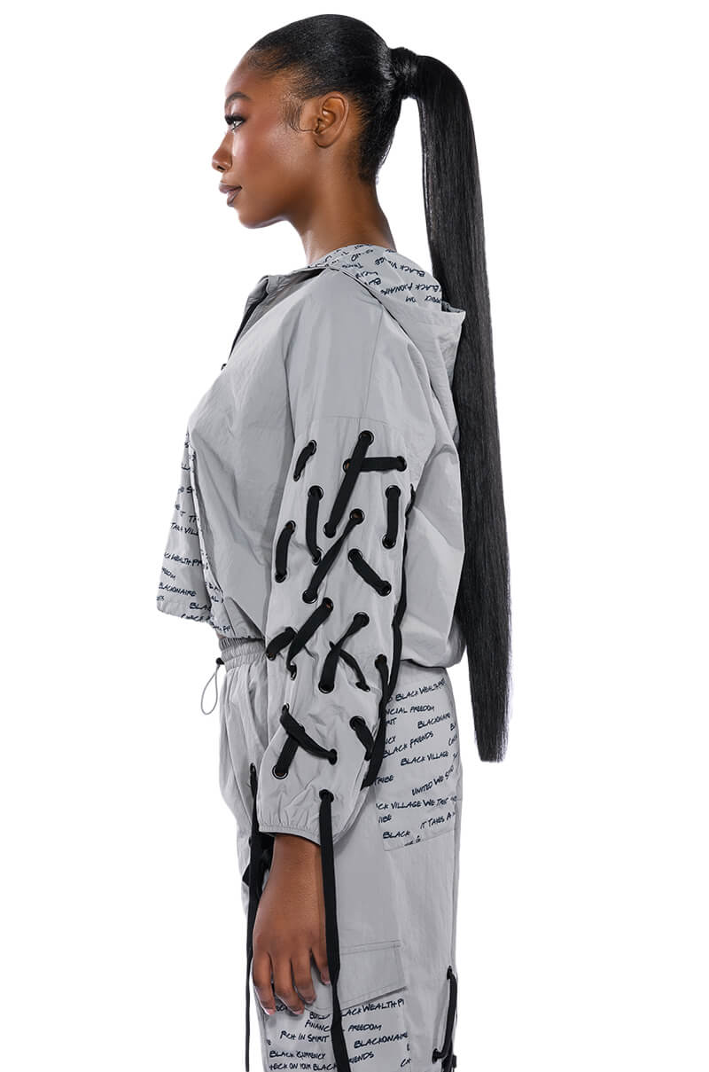 BLACK VILLAGE FOUNDATION LOGO LACE DETAIL SWEATSHIRT