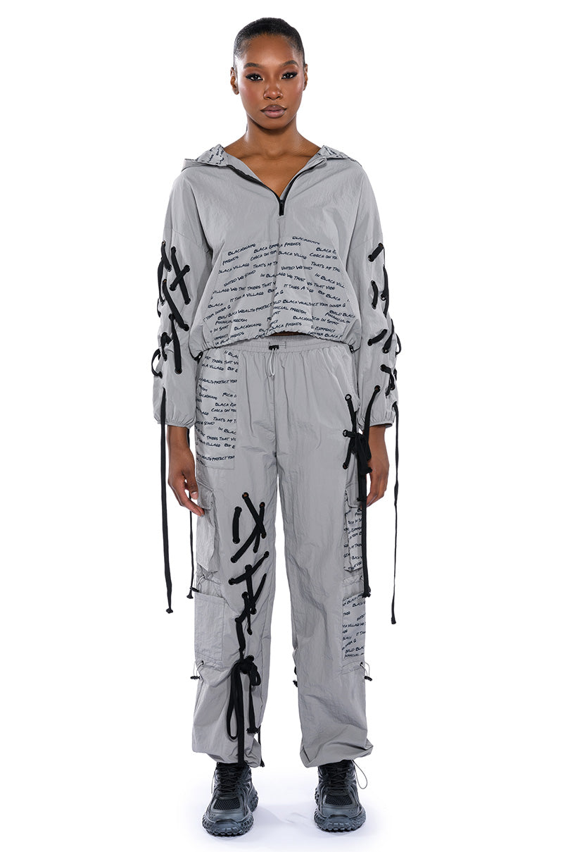 BLACK VILLAGE FOUNDATION LOGO LACE DETAIL SWEATPANT