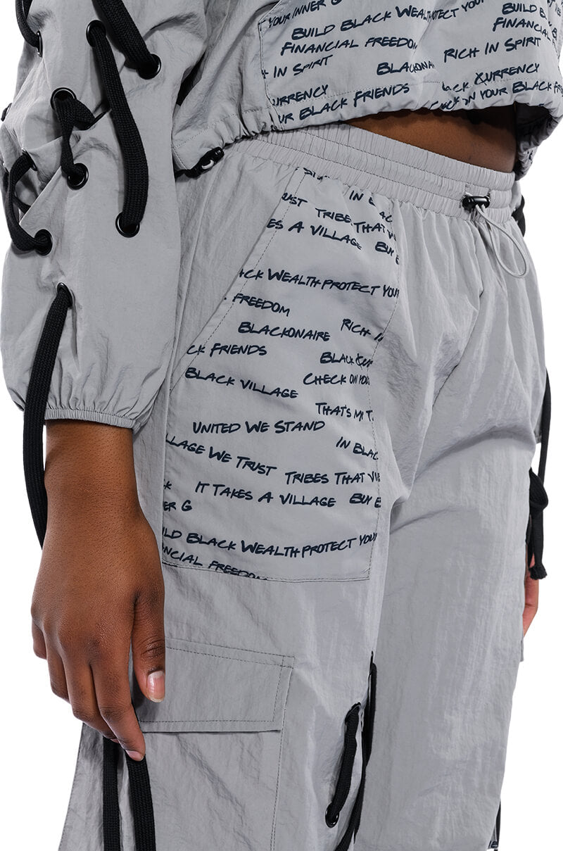 BLACK VILLAGE FOUNDATION LOGO LACE DETAIL SWEATPANT