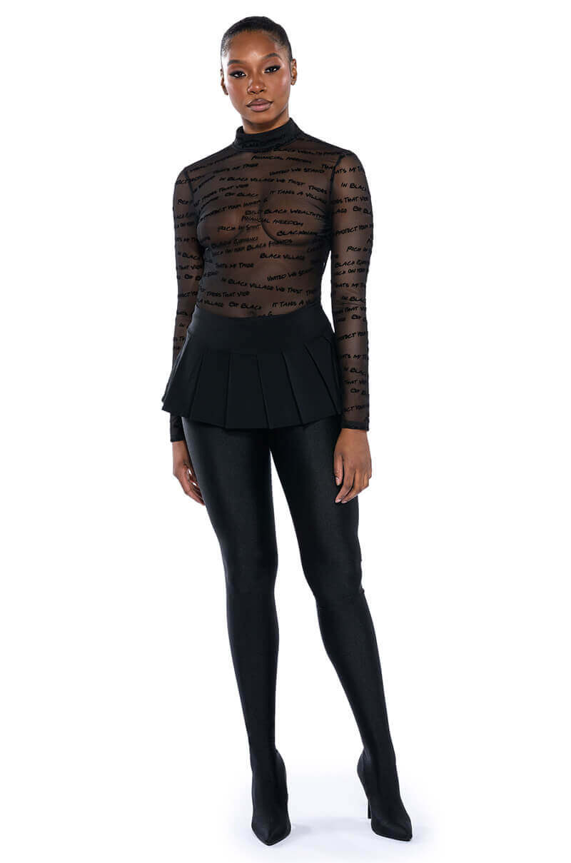 BLACK VILLAGE FOUNDATION LOGO MESH BODYSUIT