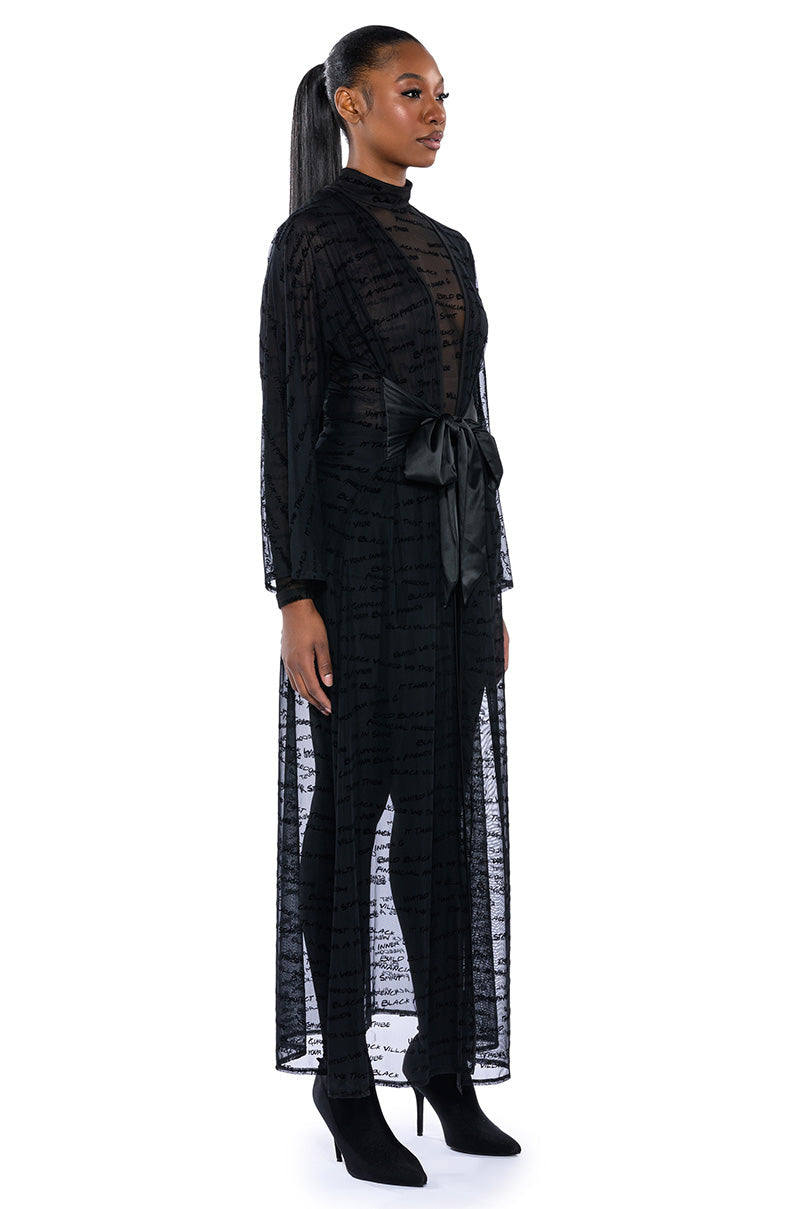 BLACK VILLAGE FOUNDATION LOGO MESH DUSTER