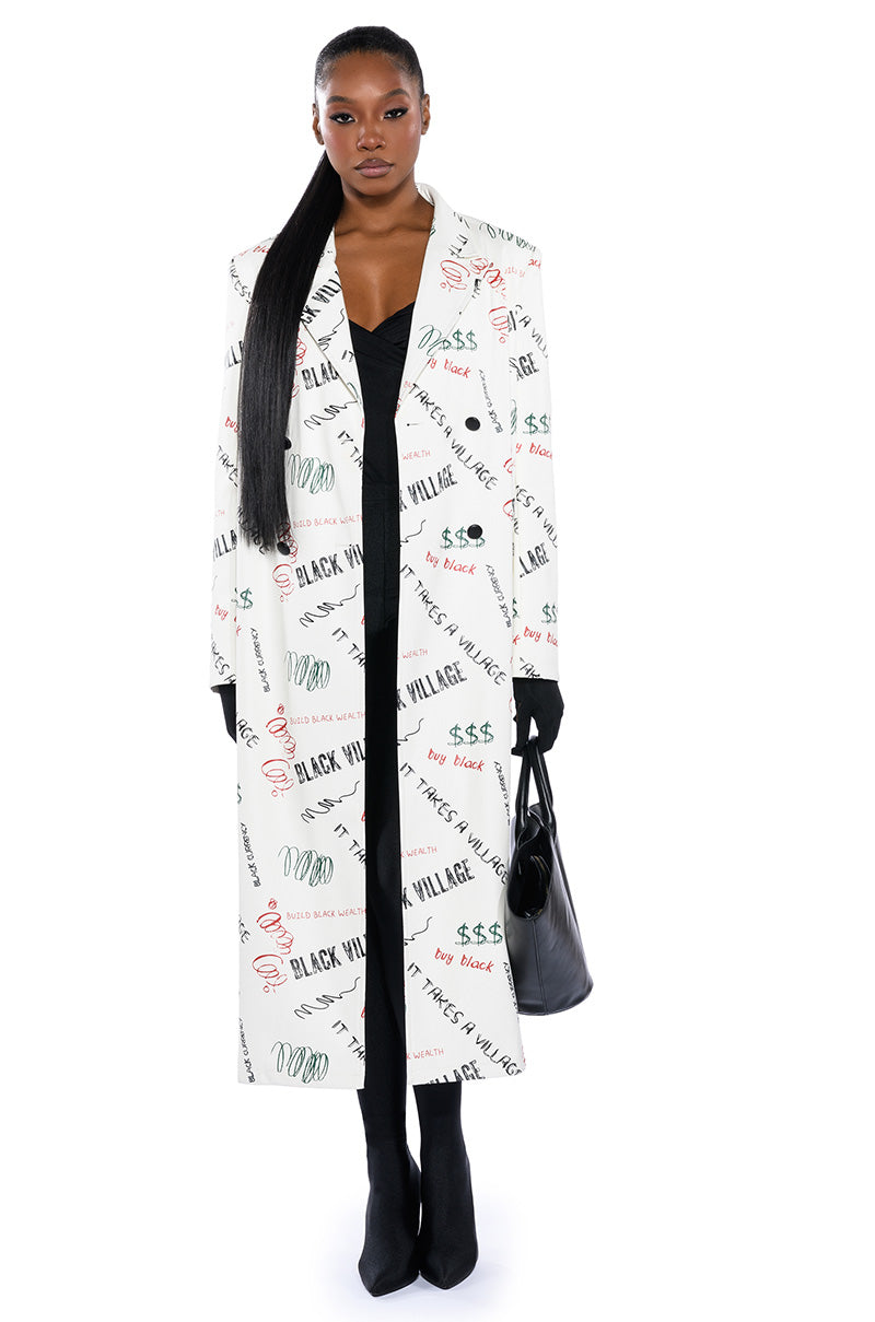 BLACK VILLAGE FOUNDATION LOGO PU TRENCH