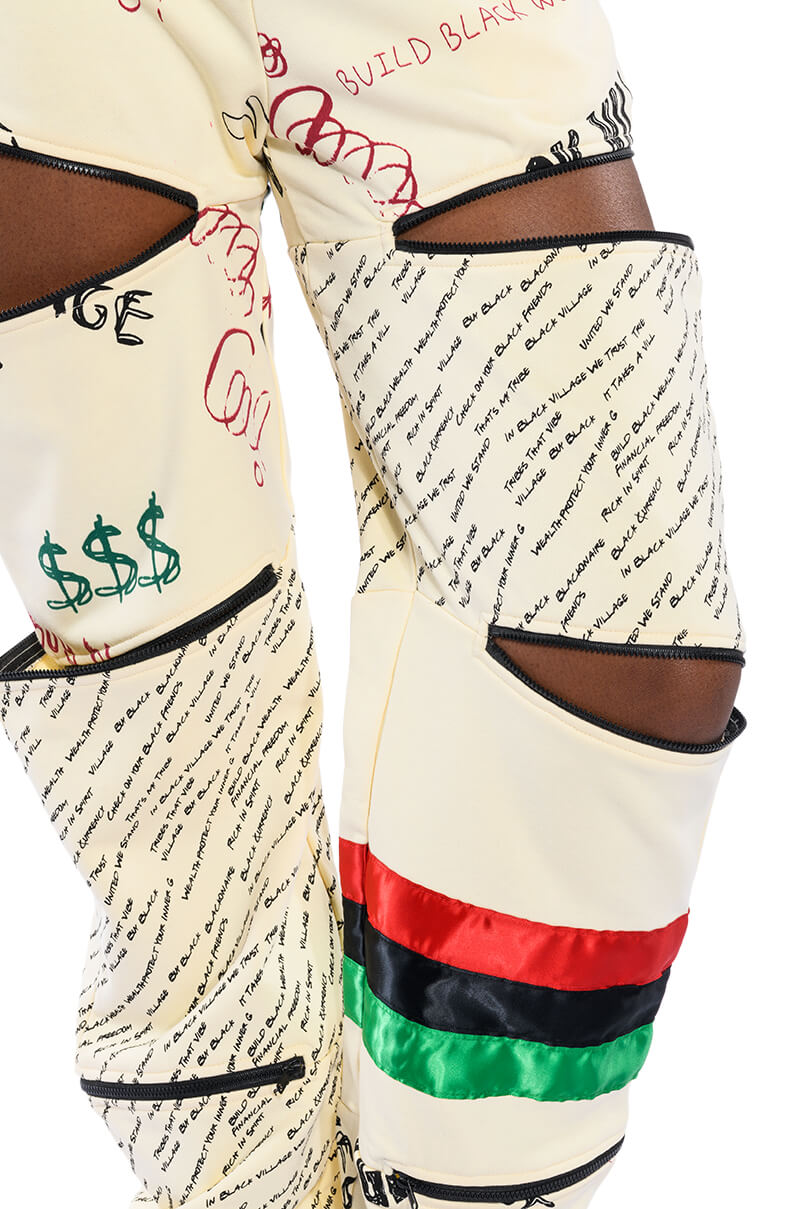 BLACK VILLAGE FOUNDATION ZIPPER DETAIL SWEATPANT