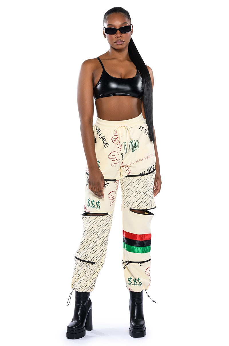 BLACK VILLAGE FOUNDATION ZIPPER DETAIL SWEATPANT
