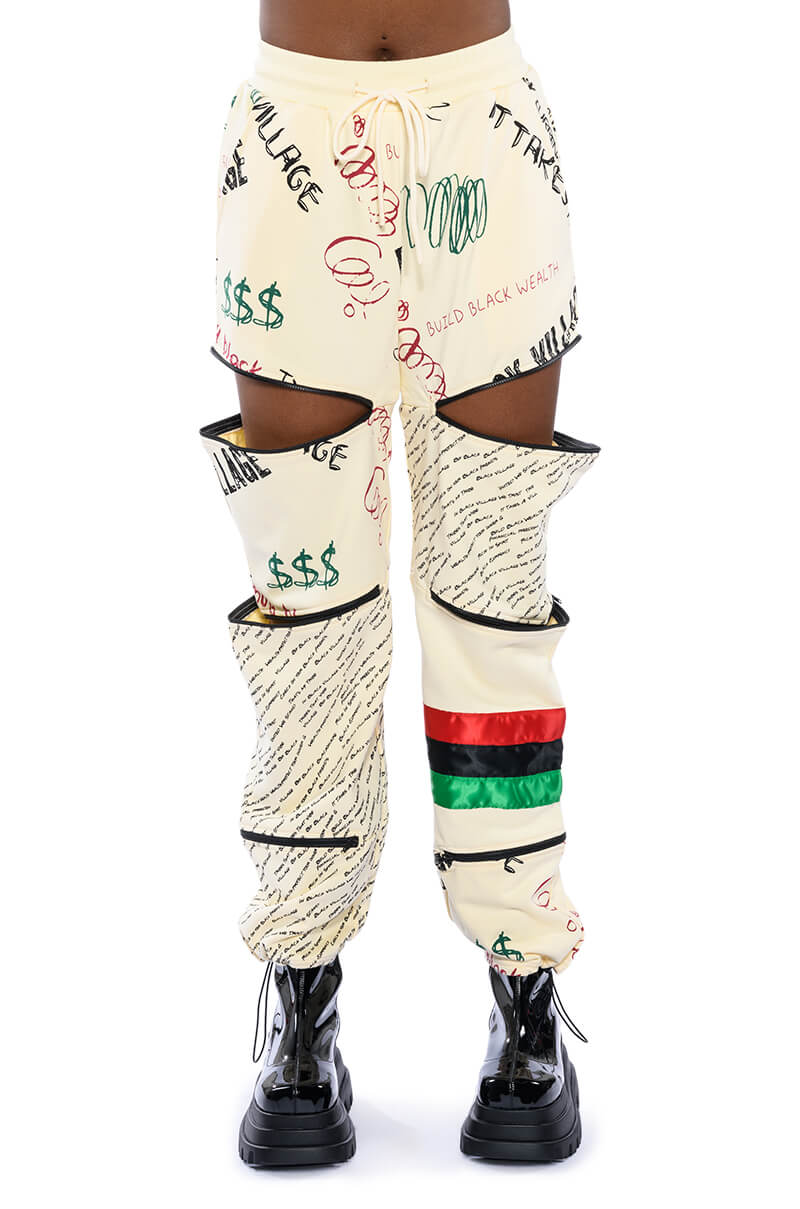 BLACK VILLAGE FOUNDATION ZIPPER DETAIL SWEATPANT