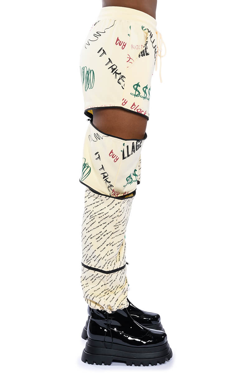 BLACK VILLAGE FOUNDATION ZIPPER DETAIL SWEATPANT