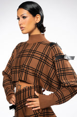 BLAIR BUCKLE KNIT LONG SLEEVE TOP