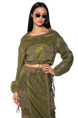 BLAIR RHINESTONE CINCHED WAIST PULL OVER