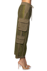 BLAIR RHINESTONE MIDI CARGO SKIRT