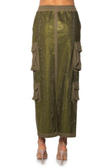 BLAIR RHINESTONE MIDI CARGO SKIRT