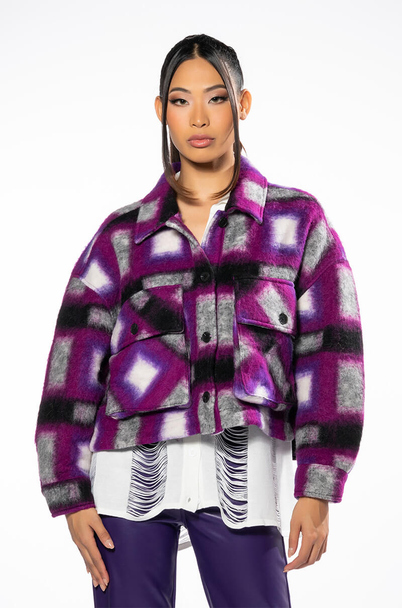 BLANK NYC LUCK FINDER SHERPA CROP SHACKET
