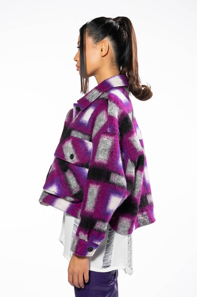 BLANK NYC LUCK FINDER SHERPA CROP SHACKET
