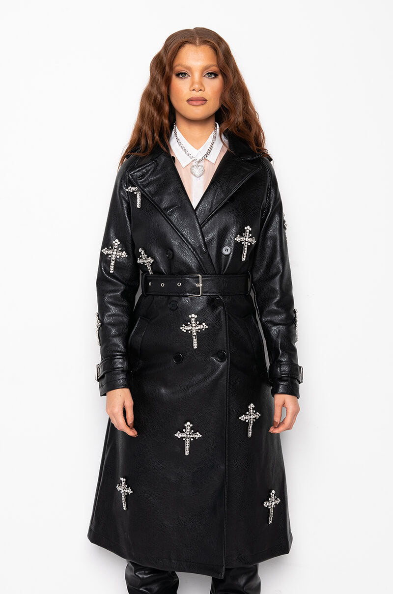 BLESSED AND WELL DRESSED PLEATHER TRENCH