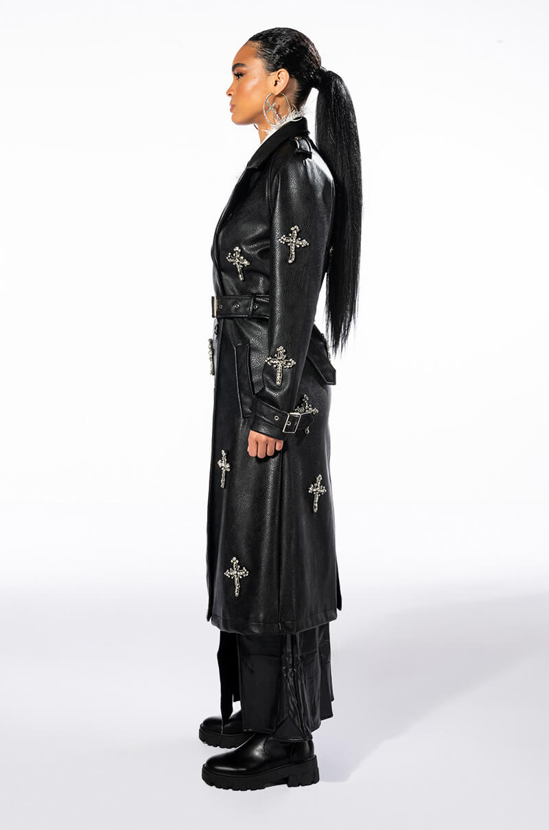 BLESSED AND WELL DRESSED PLEATHER TRENCH