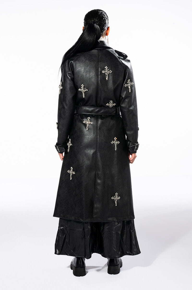 BLESSED AND WELL DRESSED PLEATHER TRENCH