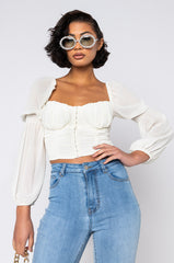 BLUE SKIES LONG SLEEVE BLOUSE