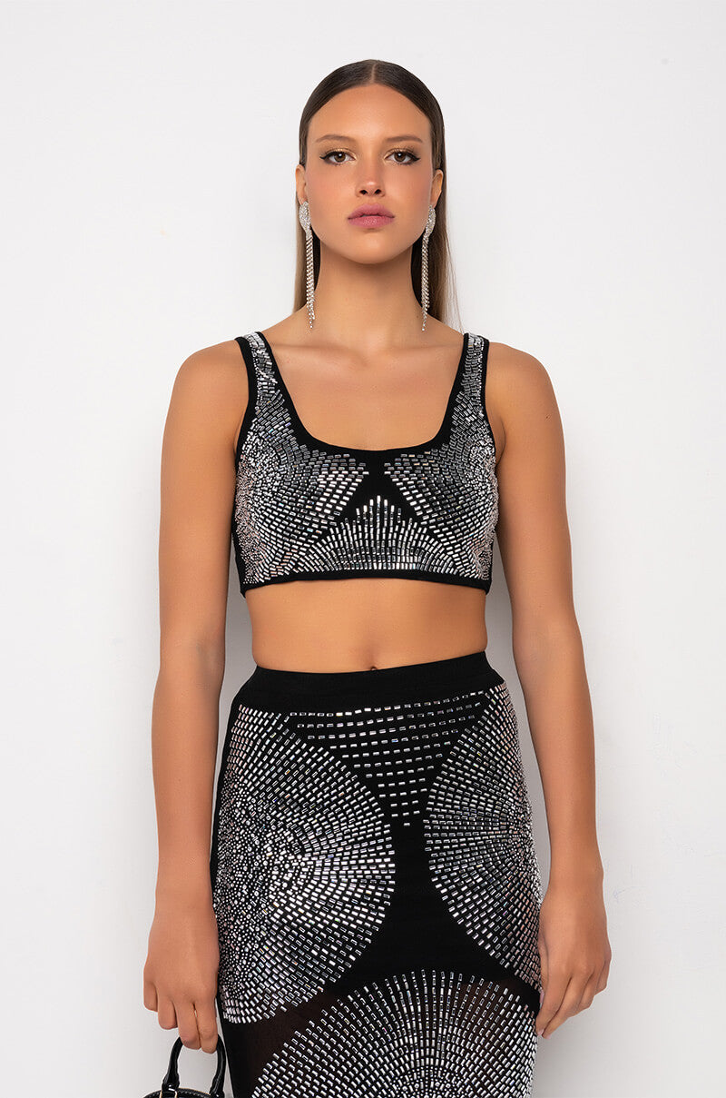 BODIED RHINESTONE CROP TOP