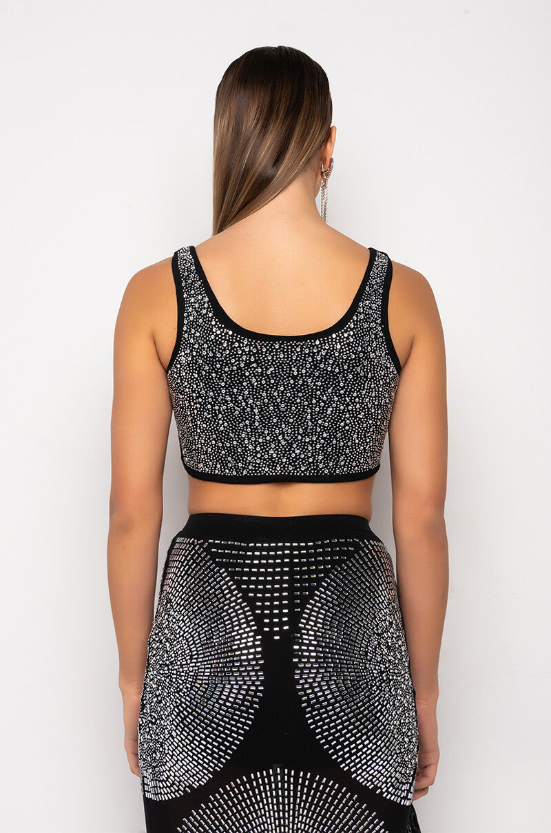 BODIED RHINESTONE CROP TOP