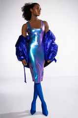 BODYWORK SLEEVELESS METALLIC BODYCON MIDI DRESS