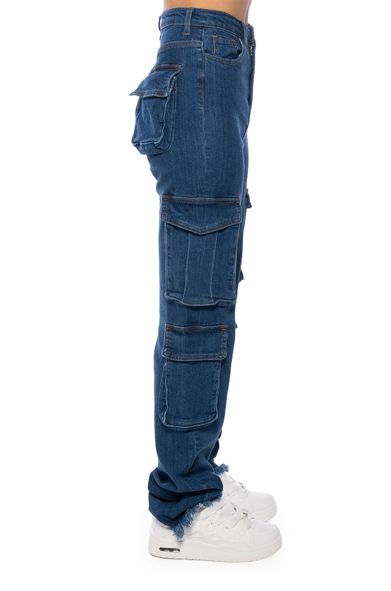 BON SOIR STRAIGHT CARGO JEANS