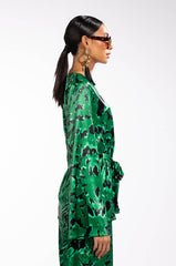 BORN TO BE WILD SATIN BELTED RELAXED BLAZER