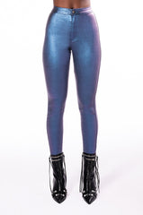 BORN TO SHINE METALLIC SKINNY PANTS
