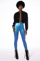 BORN TO SHINE METALLIC SKINNY PANTS