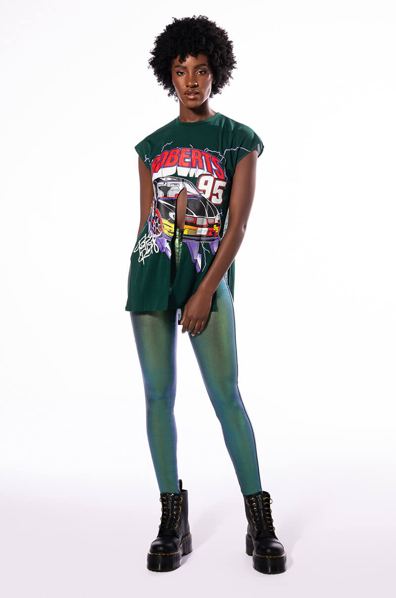 BORN TO SHINE METALLIC SKINNY PANTS