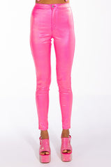 BORN TO SHINE METALLIC SKINNY PANTS