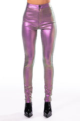 BORN TO SHINE METALLIC SKINNY PANTS