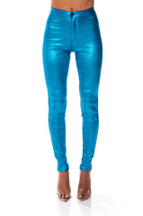 BORN TO SHINE METALLIC SKINNY PANTS