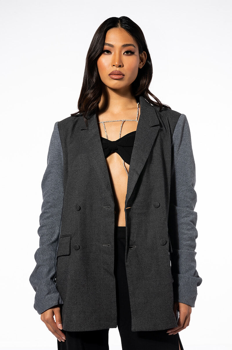 SWEATSHIRT SLEEVE BLAZER