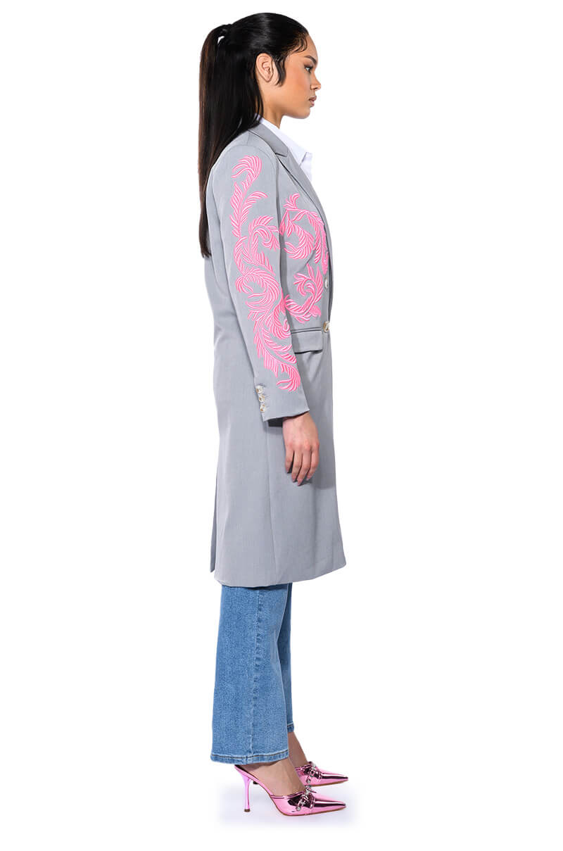 BOWERY EMBROIDERY TRENCH