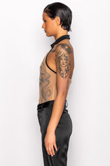 BOWIE ILLUSION EMBELLISHED MOCK NECK BODYSUIT
