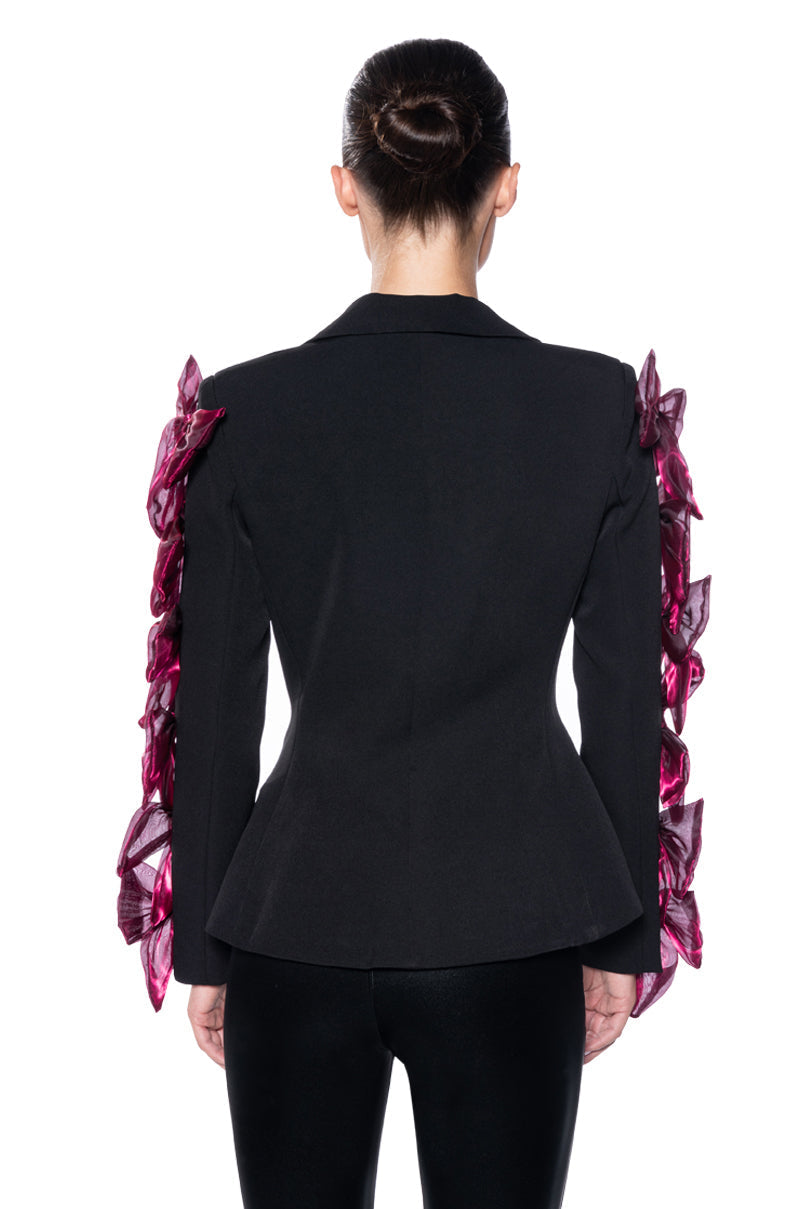BOWS FOR DAYS CINCHED BLAZER