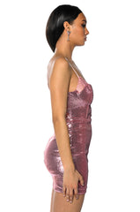 BRIELLA SEQUIN SPAGHETTI STRAP MINI DRESS